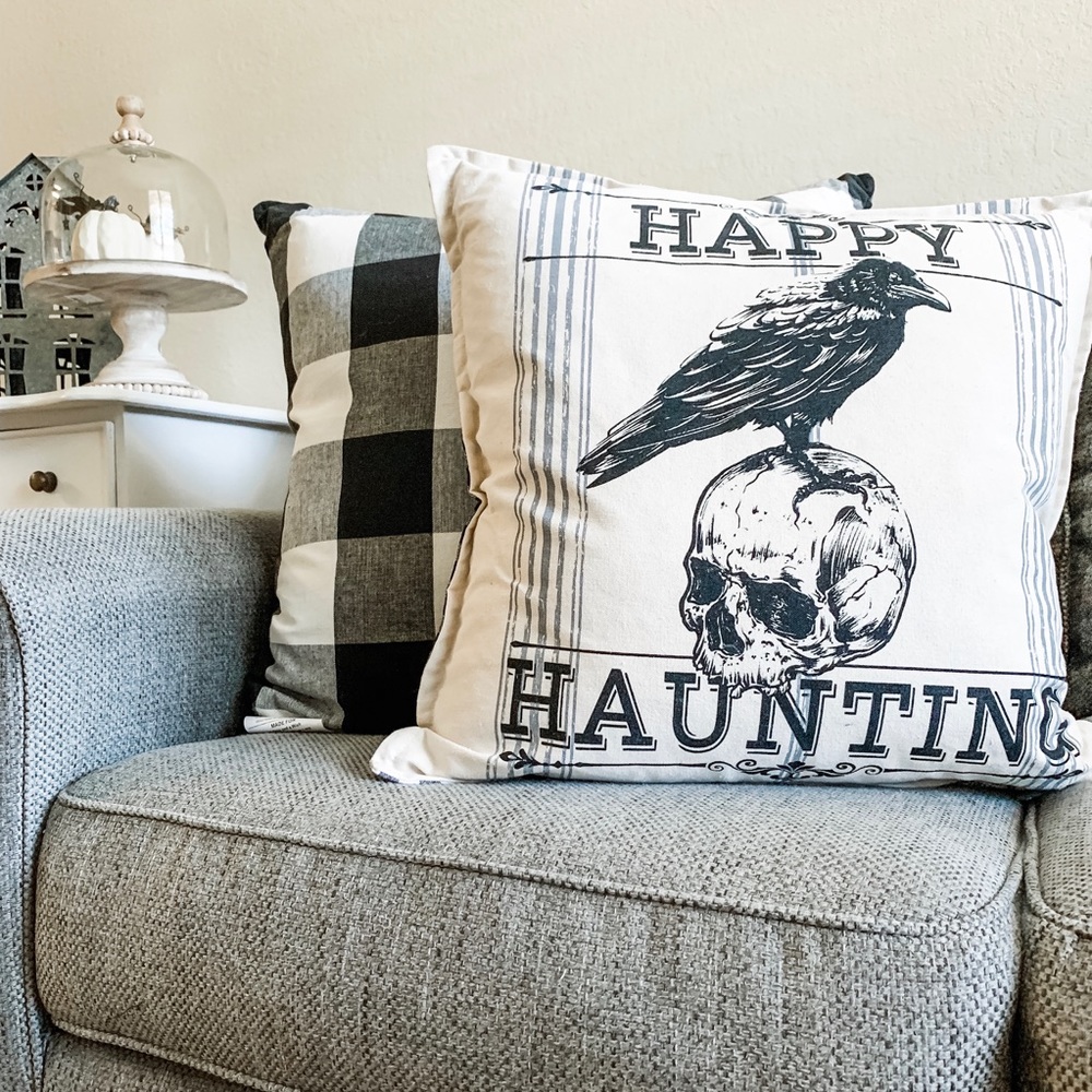 Happy Haunting Halloween Feather Pillow